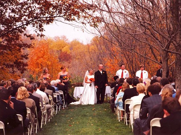 Outdoor fall wedding venue